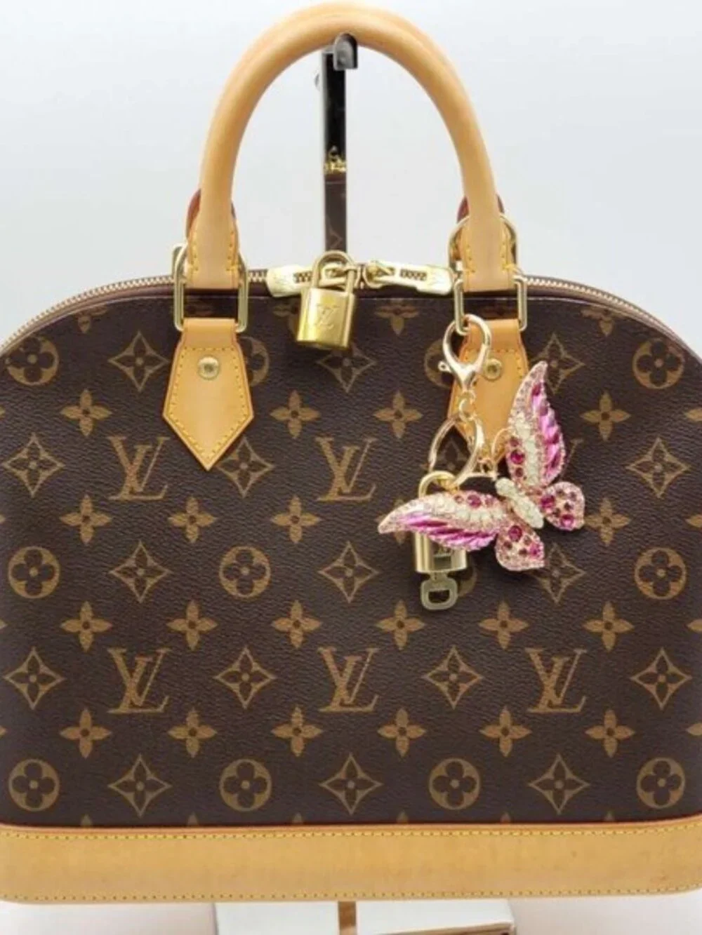 Authentic Louis Vuitton Padlock Gold🔒Key Set + Unbranded Butterfly Charm